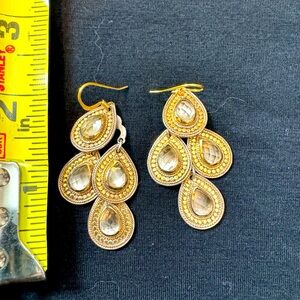 Gold and silver dangle earrings